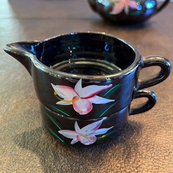 Vintage Stackable Brown Betty Teapot for one with Creamer and Sugar Bowl - Picture 13 of 15
